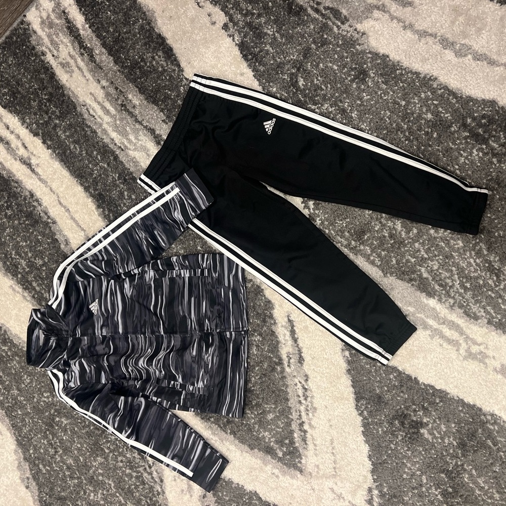 Adidas Kids Black and White Jogger Set